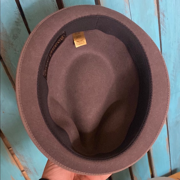 Vintage Goorin Bros. gray wool felt Fedora Hat size large black band made in USA - Picture 9 of 9